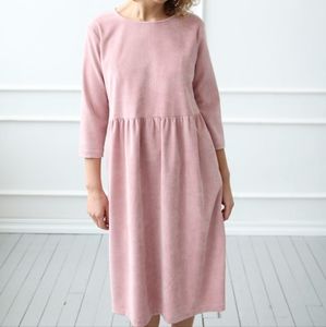 OffOn Tan Cotton Corudory Dress